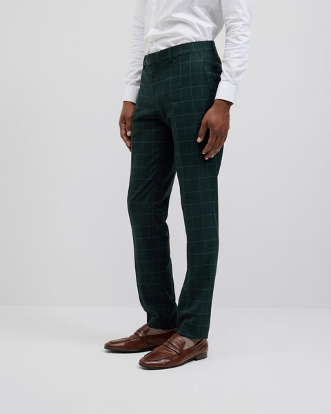 Sebastian Windowpane Check Tailored Pant, Khaki Windowpane, hi-res